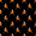 Cockroach cartoon pattern seamless. House beetle run background. vector texture Royalty Free Stock Photo