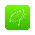 Cockroach icon green vector