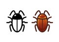 Cockroach icon. Isolate object.