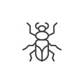 Cockroach insect line icon