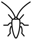 Cockroach linear icon. Pest symbol. Entomology sign