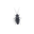 Cockroach logo, home parasite icon, black silhouette of an insect living in the kitchen, isolated vector, simple