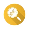 Cockroach searching flat design long shadow glyph icon