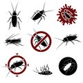 Cockroach set. Collection icon cockroach. Vector