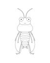 Cockroach Vector Cartoon Colorless