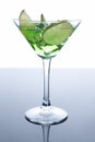 Cocktail absinthe with vodka in martini glass Royalty Free Stock Photo