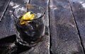 Cocktail with activated charcoal on ice Royalty Free Stock Photo