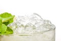 Cocktail - alcoholic mojito: syrup  lime  mint  Cuban rum  ice. Alcoholic cocktail in a glass on a white background. Isolated. Royalty Free Stock Photo