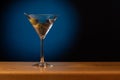 Cocktail allure: Classic martini cocktail on a bar table