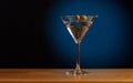 Cocktail allure: Classic martini cocktail on a bar table