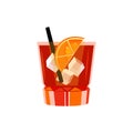 Cocktail Americano. Refreshing drink with orange and ice. Royalty Free Stock Photo