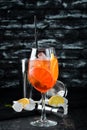 Cocktail Aperol Sprits. Alcoholic cocktail.