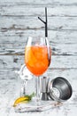 Cocktail Aperol Sprits. Alcoholic cocktail.