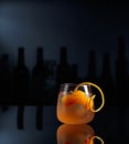 Cocktail Auld Draper on a black background Royalty Free Stock Photo