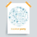 Cocktail banner with martini