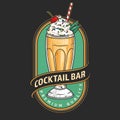 Cocktail bar colorful vintage sticker Royalty Free Stock Photo