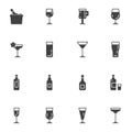 Cocktail bar menu vector icons set Royalty Free Stock Photo