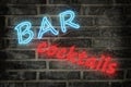 Cocktail bar neon sign Royalty Free Stock Photo