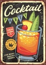 Cocktail bar vintage sign design Royalty Free Stock Photo