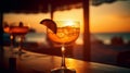 Cocktail on a beach, sea, generative AI