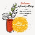 Cocktail bloody mary, drink flyer for bar. Royalty Free Stock Photo