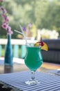 Cocktail  blue hawaii  with cherry Royalty Free Stock Photo