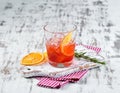 Cocktail Bulvardye. Whiskey and Orange Liquor. Alcoholic cocktail in a glass. On a wooden background. Royalty Free Stock Photo