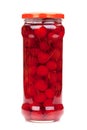 Cocktail cherry glass jar Royalty Free Stock Photo