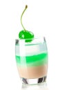 Cocktail collection: Three layered shot with green Royalty Free Stock Photo