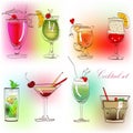 Cocktail colorful sketched collection