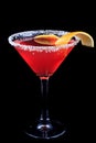 Cocktail Cosmopolitan on a black background. Royalty Free Stock Photo