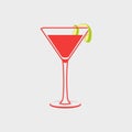 Cocktail cosmopolitan glass design Royalty Free Stock Photo