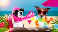 Cocktail drink dog on  summer holiday vacation a the beach club bar Royalty Free Stock Photo