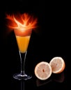 Cocktail fire Royalty Free Stock Photo