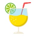 Cocktail flat icon, food and drink, alcohol sign Royalty Free Stock Photo
