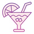 Cocktail flat icon. Party drink violet icons in trendy flat style. Alcohol beverage gradient style design, designed for Royalty Free Stock Photo