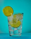 Cocktail garnished with lime slices. Royalty Free Stock Photo