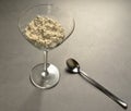 Cocktail glass with diatomaceous earth