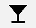 Cocktail Glass Icon. Alcohol Bar Martini Beverage Party Wine Cup Shape Margarita Sign Symbol Royalty Free Stock Photo