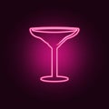cocktail glass icon. Elements of Bar in neon style icons. Simple icon for websites, web design, mobile app, info graphics Royalty Free Stock Photo