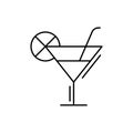 Cocktail glass icon. Simple line, outline vector elements of kitchen object for ui and ux, website or mobile application