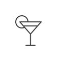 Cocktail glass line icon, outline vector sign, linear style pictogram isolated on white. Royalty Free Stock Photo