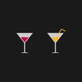 Cocktail glass martini simple flat vetor illustration Royalty Free Stock Photo