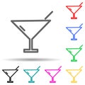 cocktail glass multi color style icon. Simple thin line, outline vector of web icons for ui and ux, website or mobile application Royalty Free Stock Photo