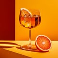 cocktail in a glass with sliced orange 1 Royalty Free Stock Photo