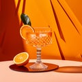 cocktail in a glass with sliced orange 5 Royalty Free Stock Photo