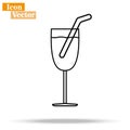 Cocktail glass vector icon. Alcohol drink filled flat sign for mobile concept and web design. Martini glass glyph icon. Symbol, Royalty Free Stock Photo