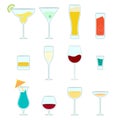 Cocktail Glasses Set Vector Royalty Free Stock Photo