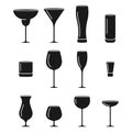 Cocktail Glasses Set Vector Royalty Free Stock Photo