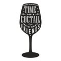 Cocktail glassful silhouette sticker monochrome